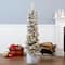 4.5ft. Pre-Lit Snowy Methow Pencil Artificial Christmas Entrance Tree in White Ceramic Base, Warm White LED Lights